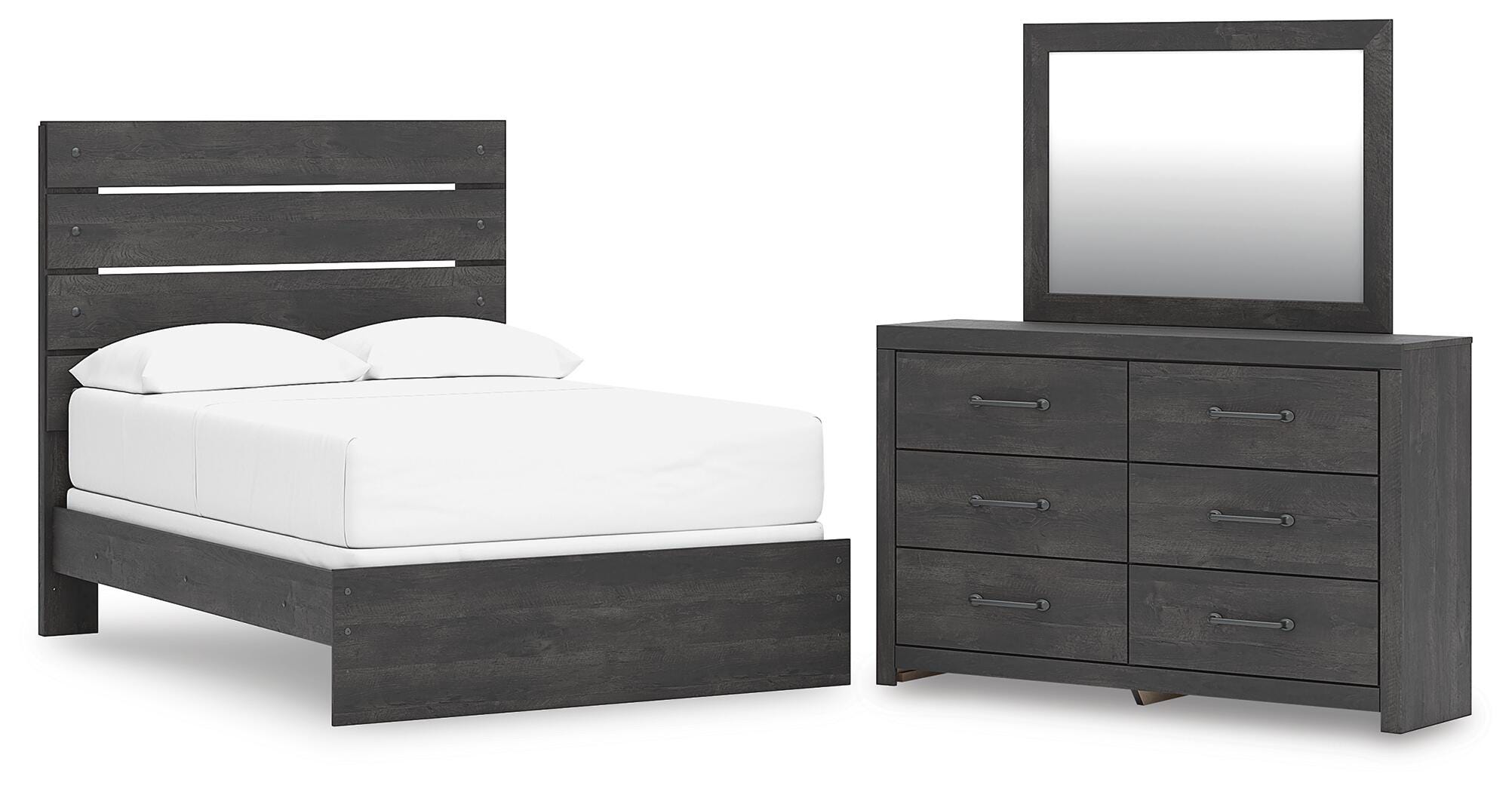 Hollivern Panel Bed, Dresser and Mirror
