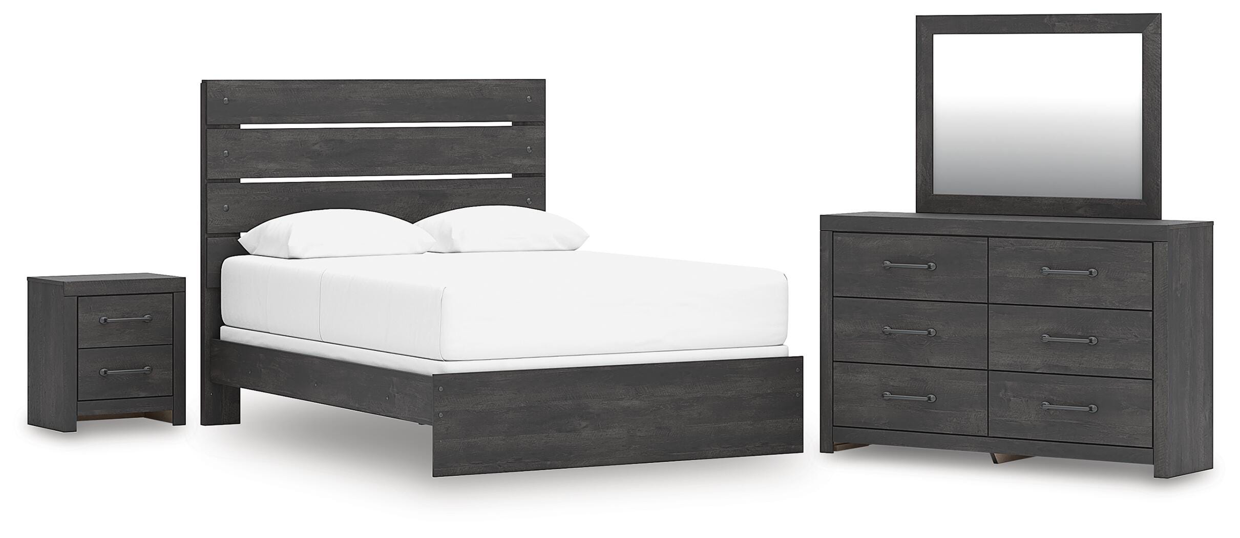 Hollivern Panel Bed, Dresser, Mirror and Nightstand