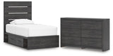 Hollivern Panel Bed with Storage and Dresser