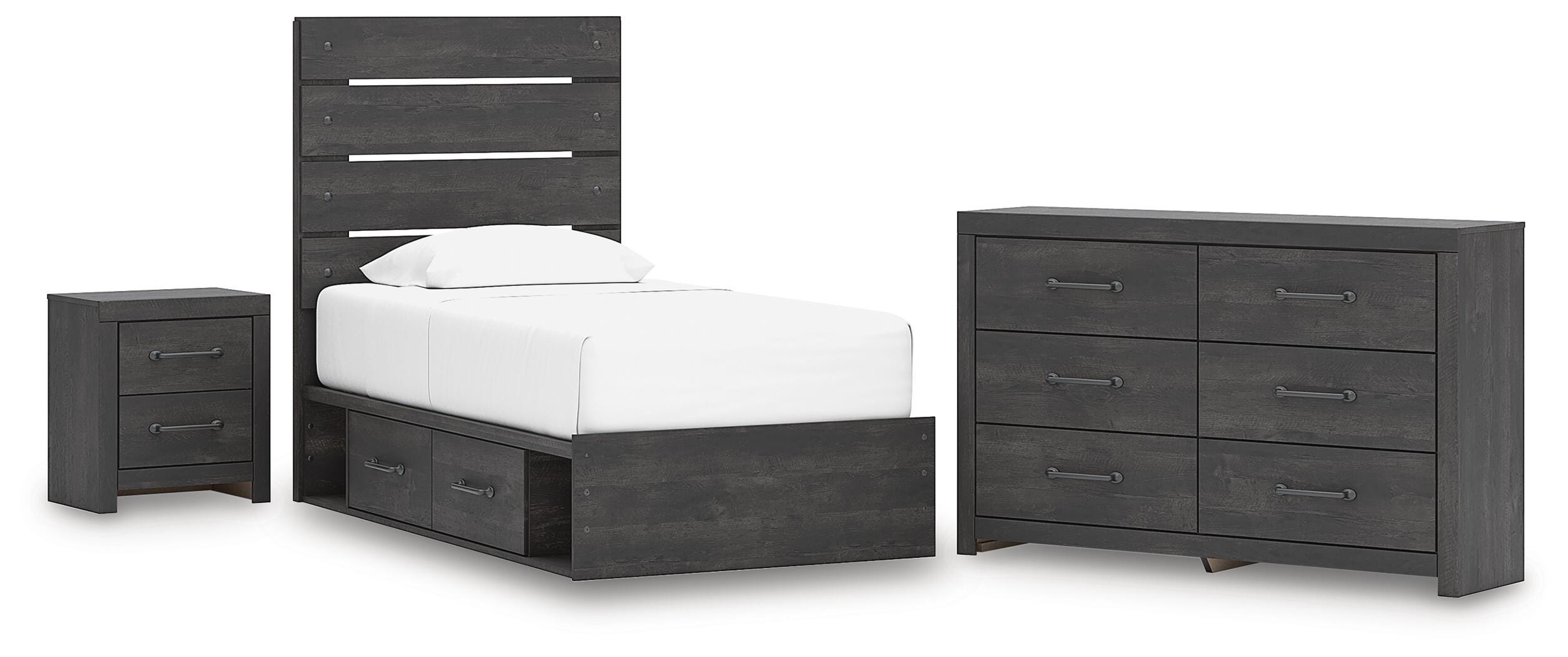Hollivern Panel Storage Bed, Dresser and Nightstand