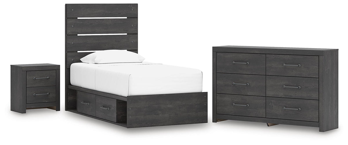 Hollivern Panel Storage Bed, Dresser and Nightstand