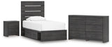 Hollivern Panel Storage Bed, Dresser and Nightstand