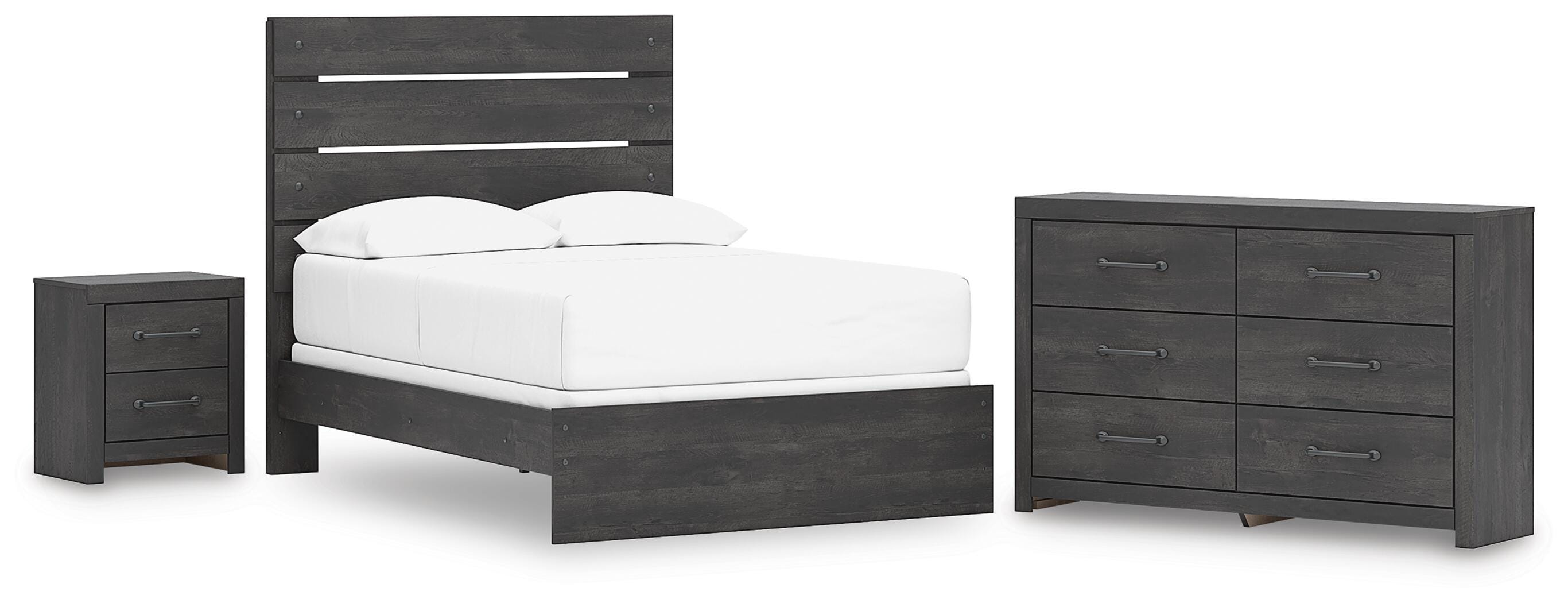 Hollivern Panel Bed, Dresser and Nightstand
