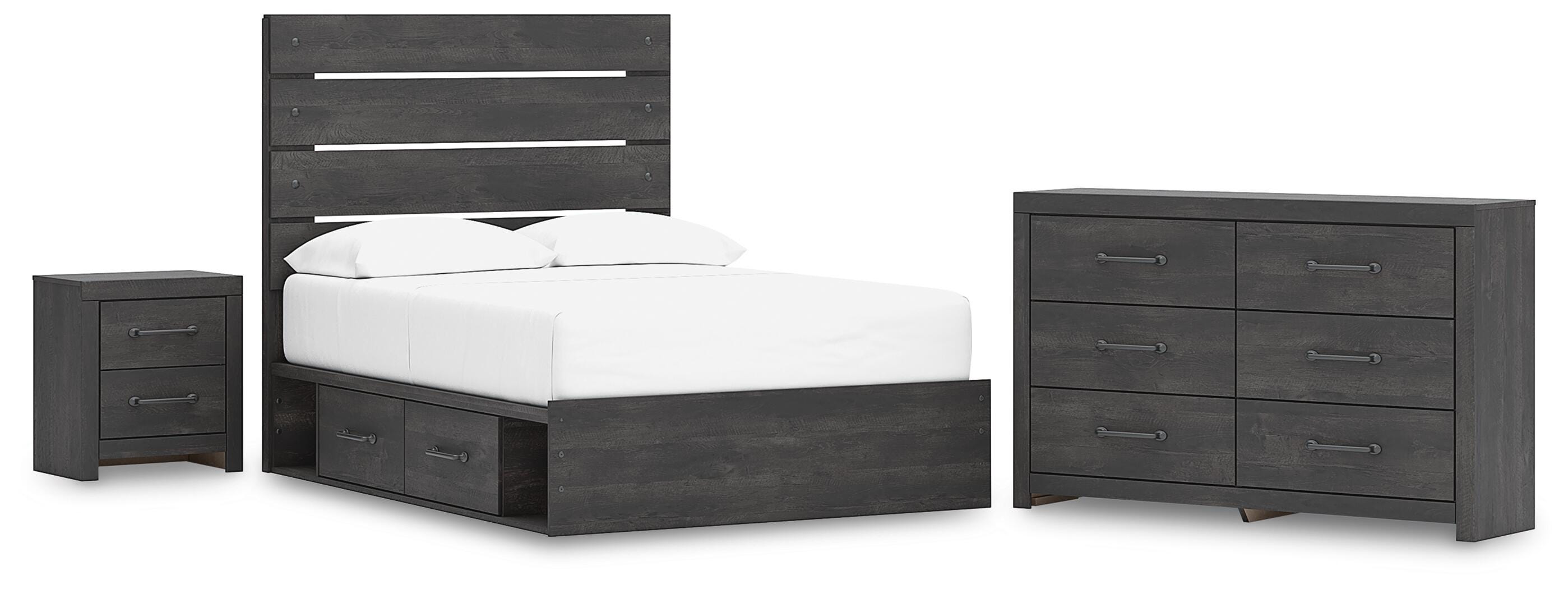 Hollivern Panel Storage Bed, Dresser and Nightstand