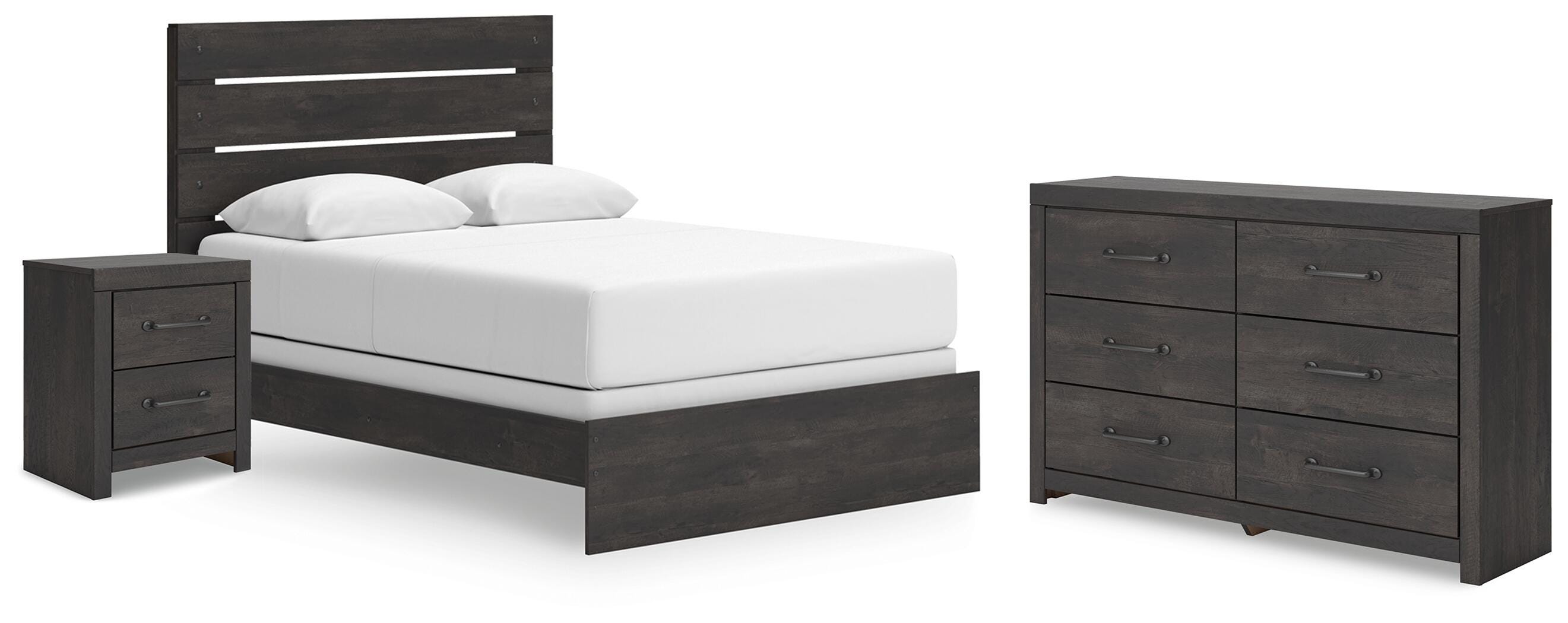 Hollivern Panel Bed, Dresser and Nightstand