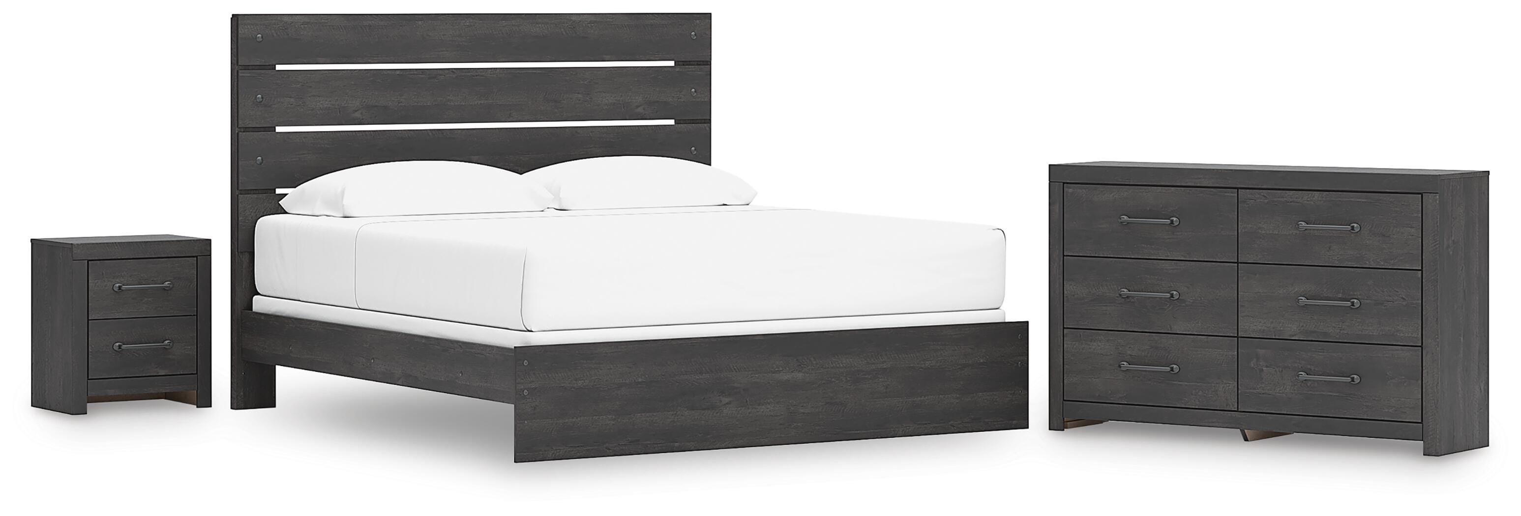 Hollivern Panel Bed, Dresser and Nightstand