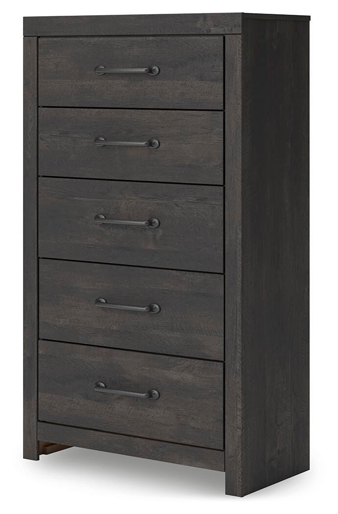 Hollivern Panel Bed, Dresser, Mirror, Chest and Nightstand