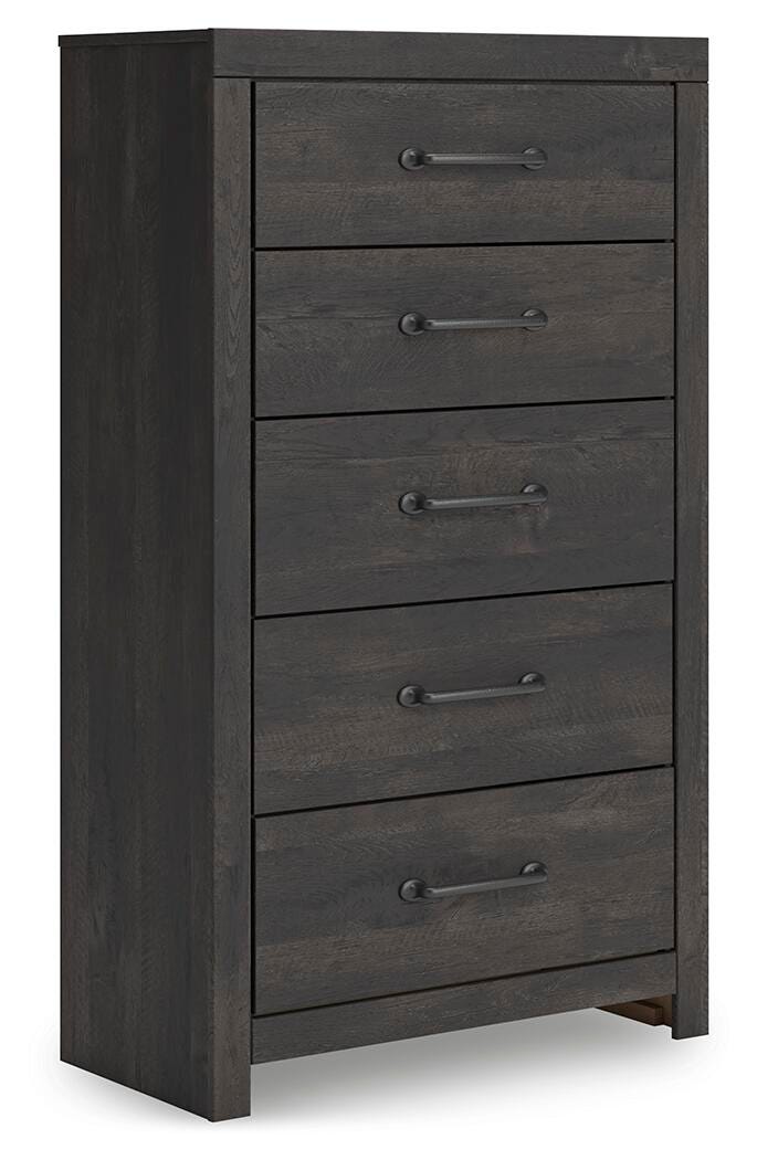 Hollivern Panel Storage Bed, Dresser, Mirror, Chest and 2 Nightstands