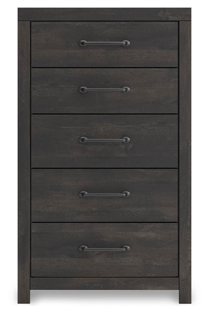 Hollivern Panel Bed, Dresser, Mirror, Chest and 2 Nightstands