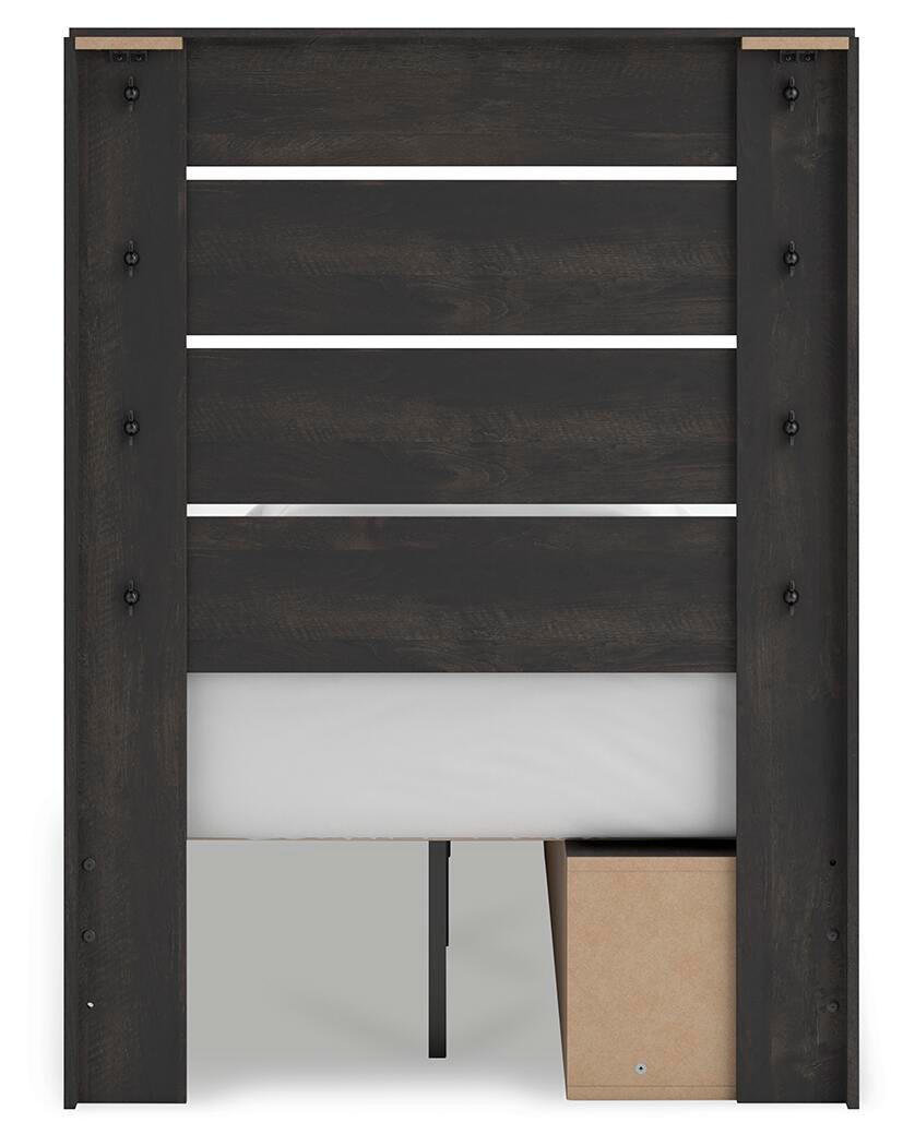 Hollivern Panel Storage Bed, Dresser, Mirror and 2 Nightstands