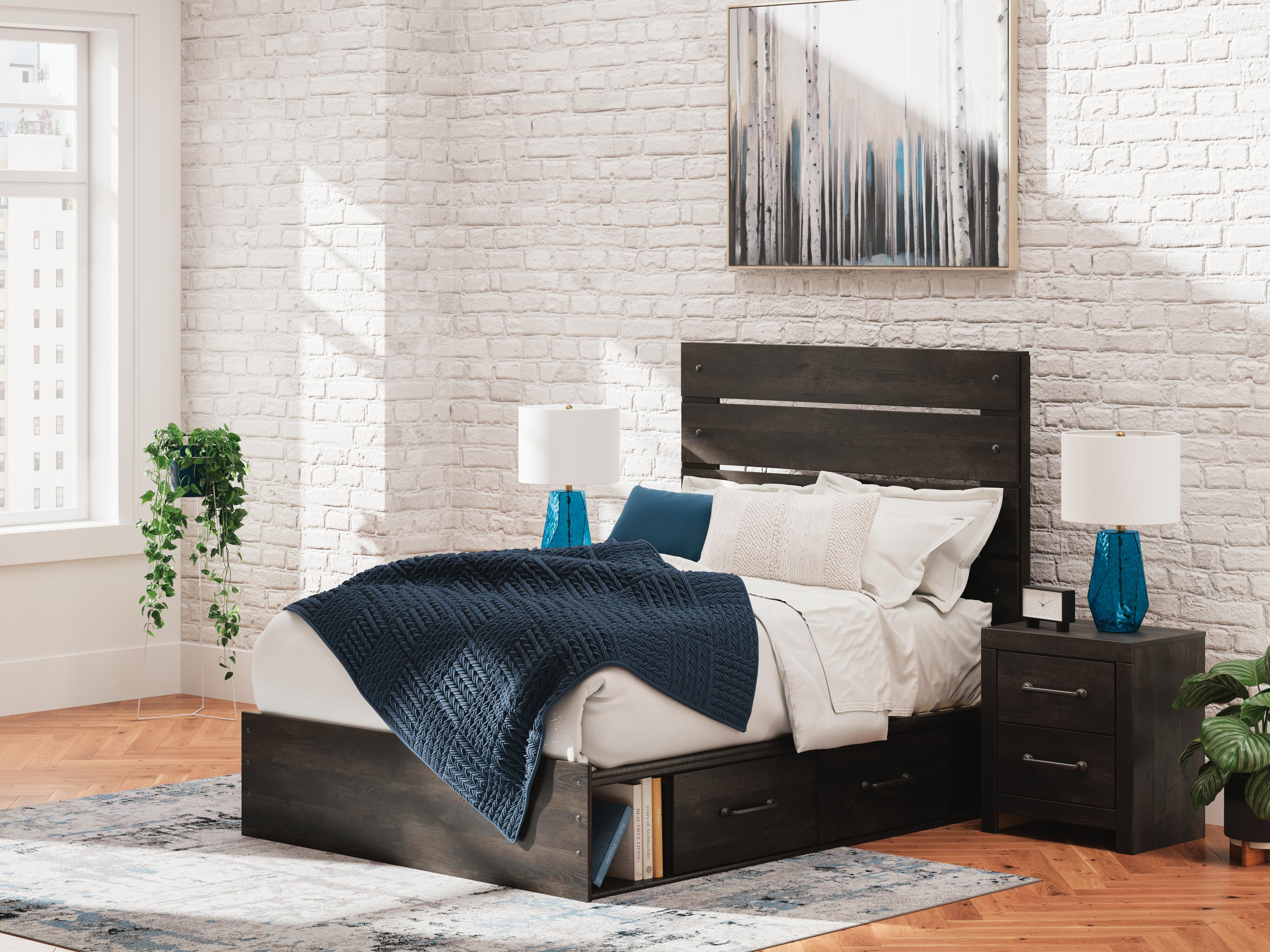 Hollivern Panel Storage Bed, Dresser, Mirror, Chest and Nightstand