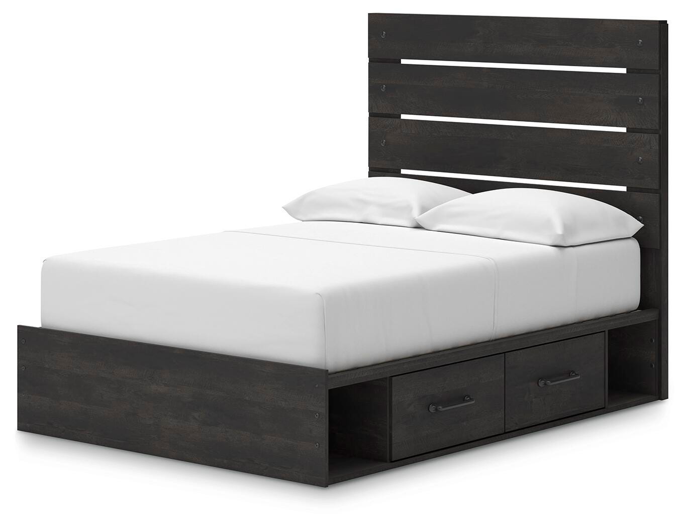 Hollivern Panel Bed with Storage, Dresser, Mirror and 2 Nightstands