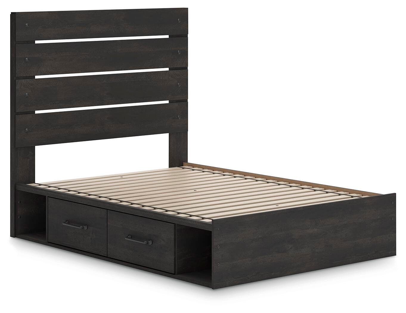 Hollivern Panel Bed with Storage, Dresser and Mirror