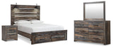 Drystan Panel Storage Bed, Dresser, Mirror and Nightstand