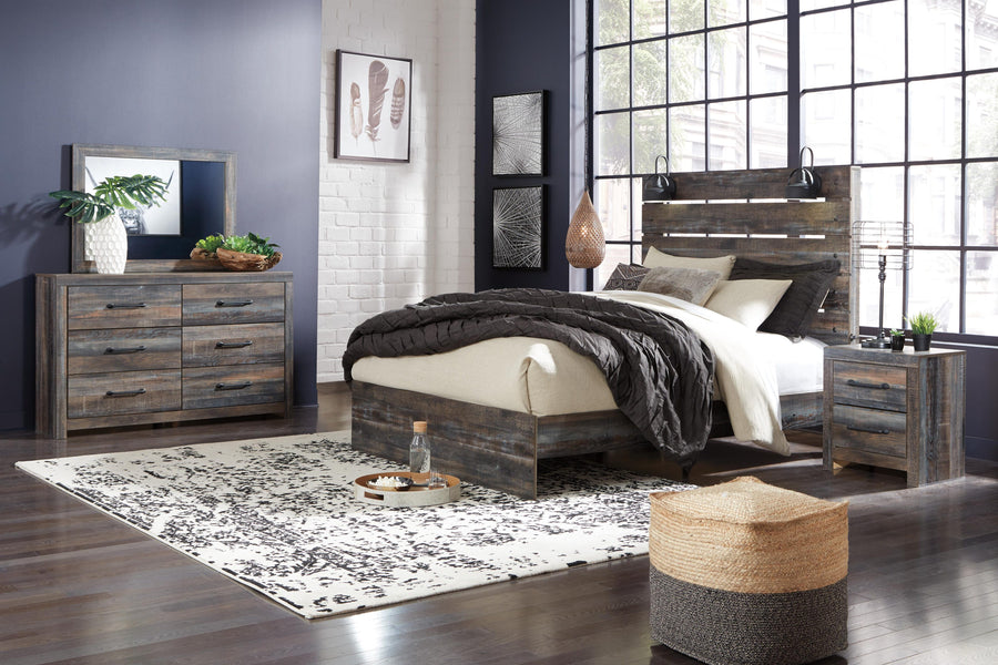 Drystan Panel Bed, Dresser, Mirror and Nightstand