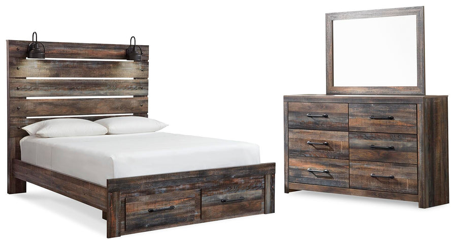 Drystan Panel Storage Bed, Dresser and Mirror