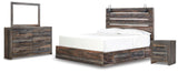 Drystan Panel Bed with Storage, Dresser, Mirror and Nightstand