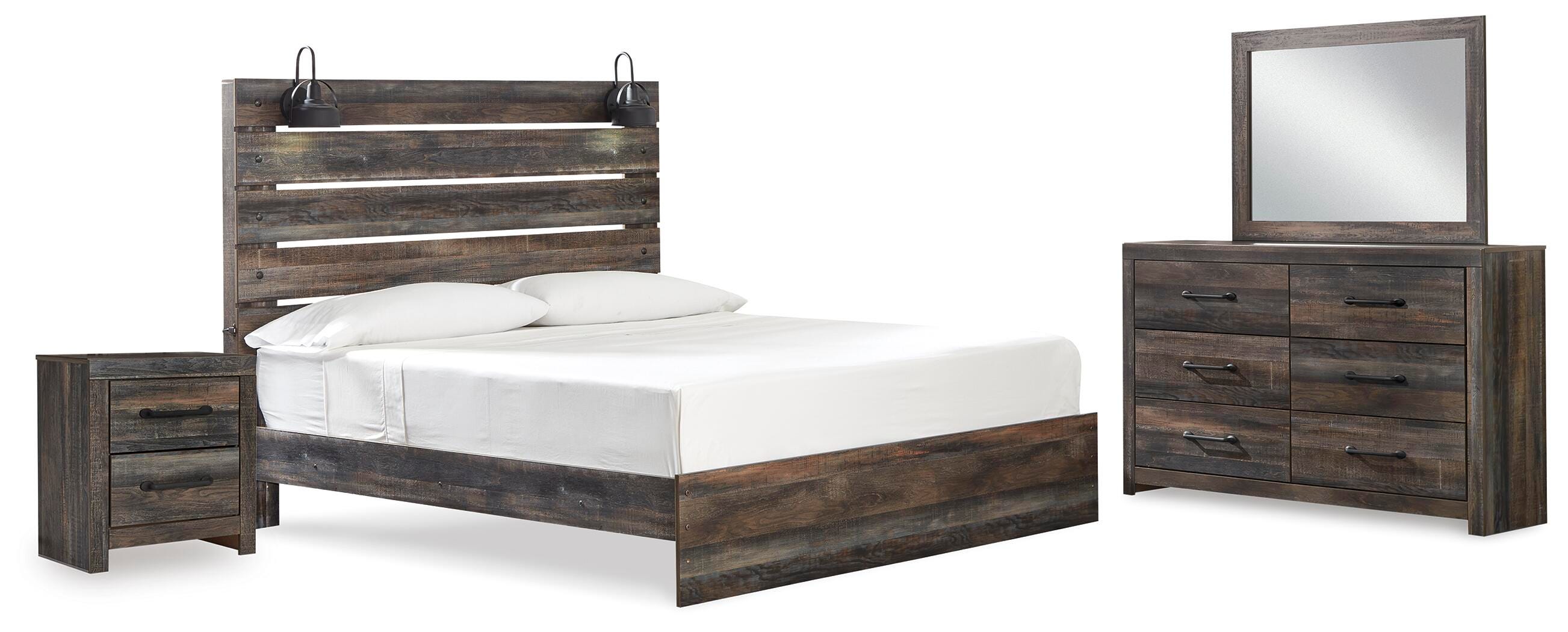 Drystan Panel Bed, Dresser, Mirror and Nightstand