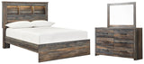 Drystan Bookcase Panel Bed, Dresser and Nightstand