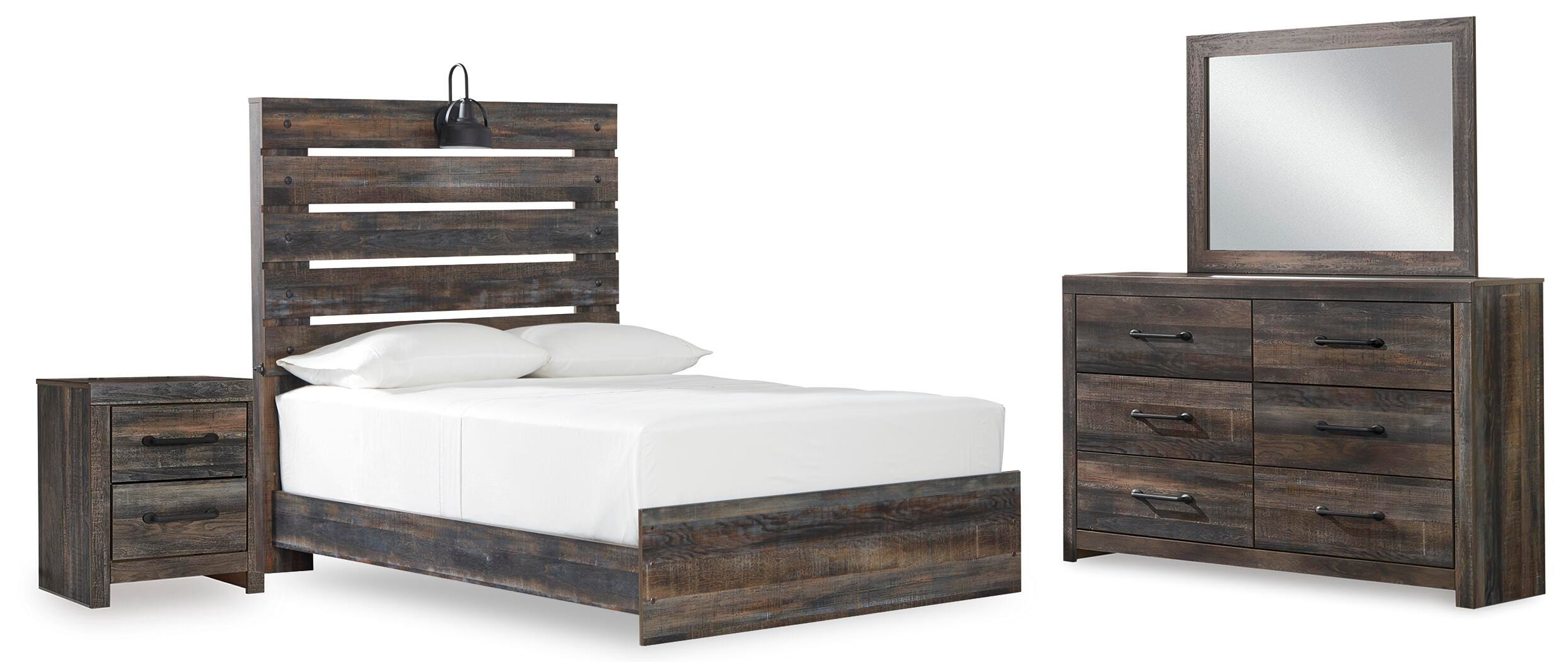 Drystan Panel Bed, Dresser, Mirror and Nightstand