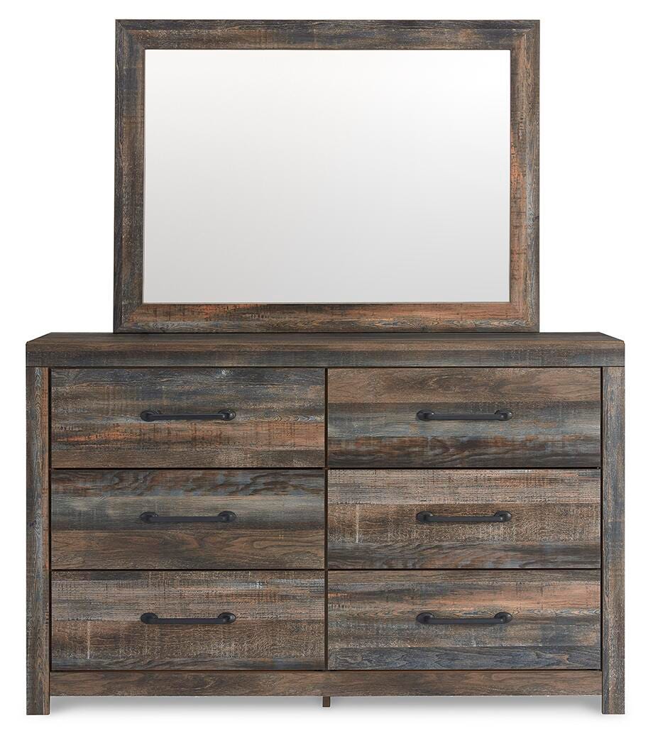 Drystan Panel Bed, Dresser and Mirror