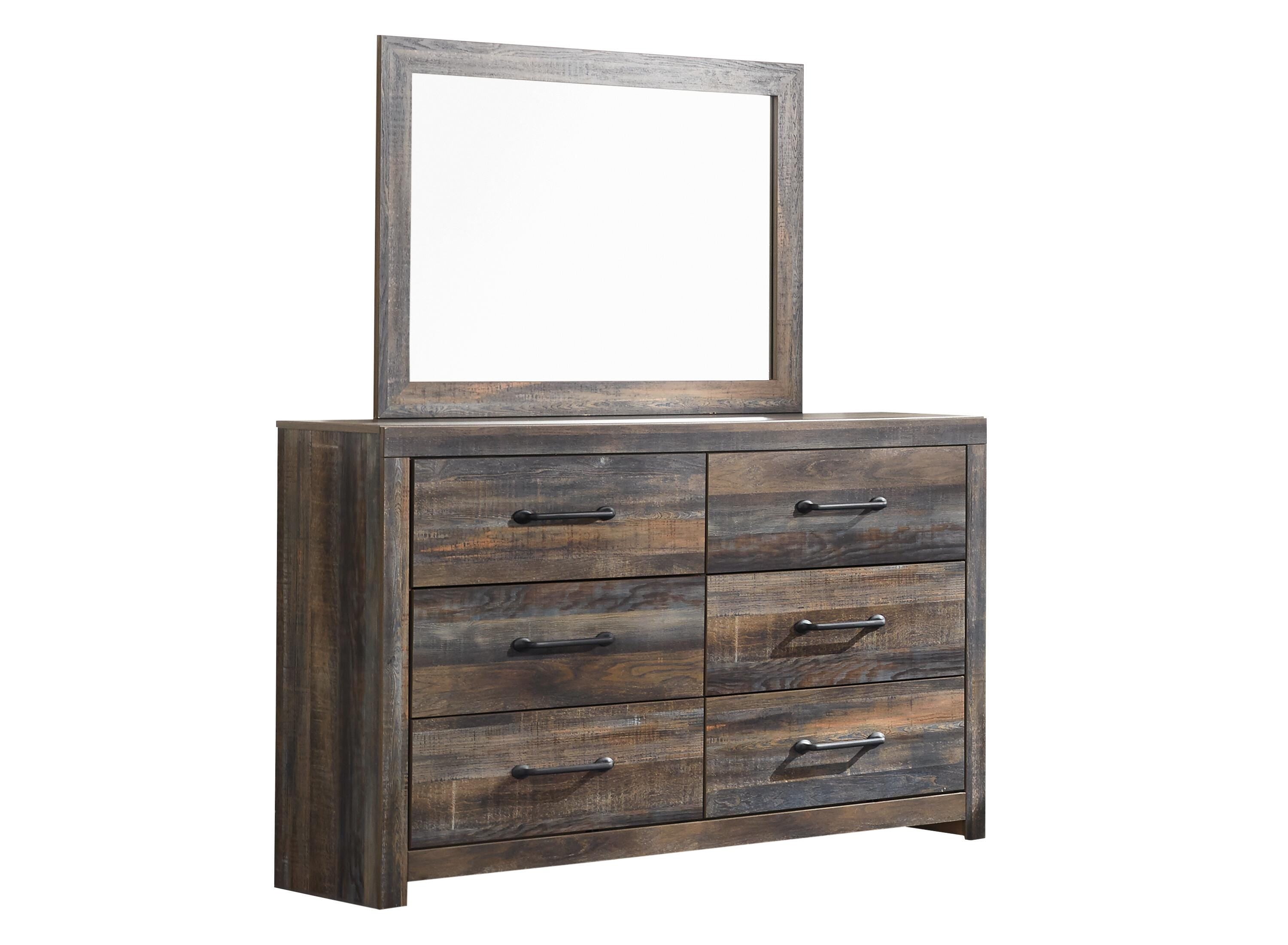 Cambeck Panel Headboard with Mirrored Dresser and Chest