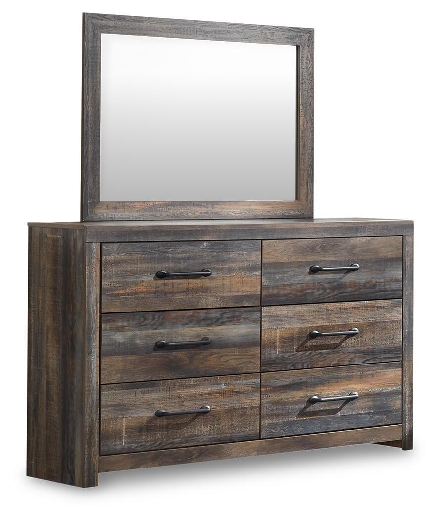 Drystan Panel Bed, Dresser and Mirror