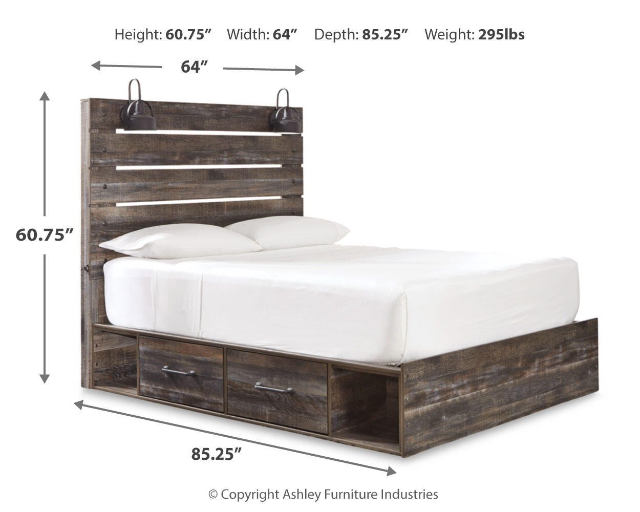 Drystan Panel Bed with 4 Storage Drawers