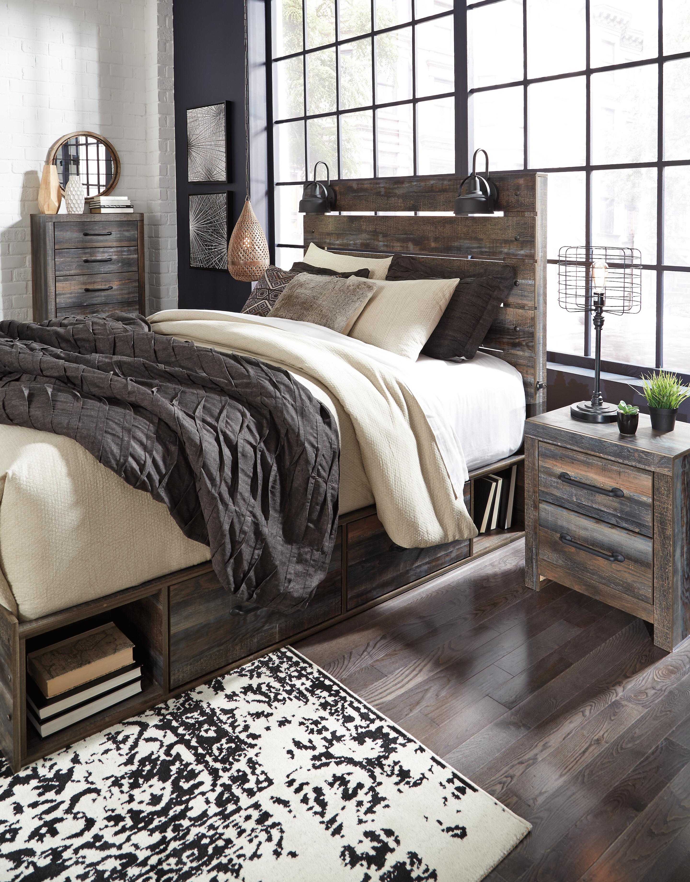 Drystan Panel Bed with 4 Storage Drawers