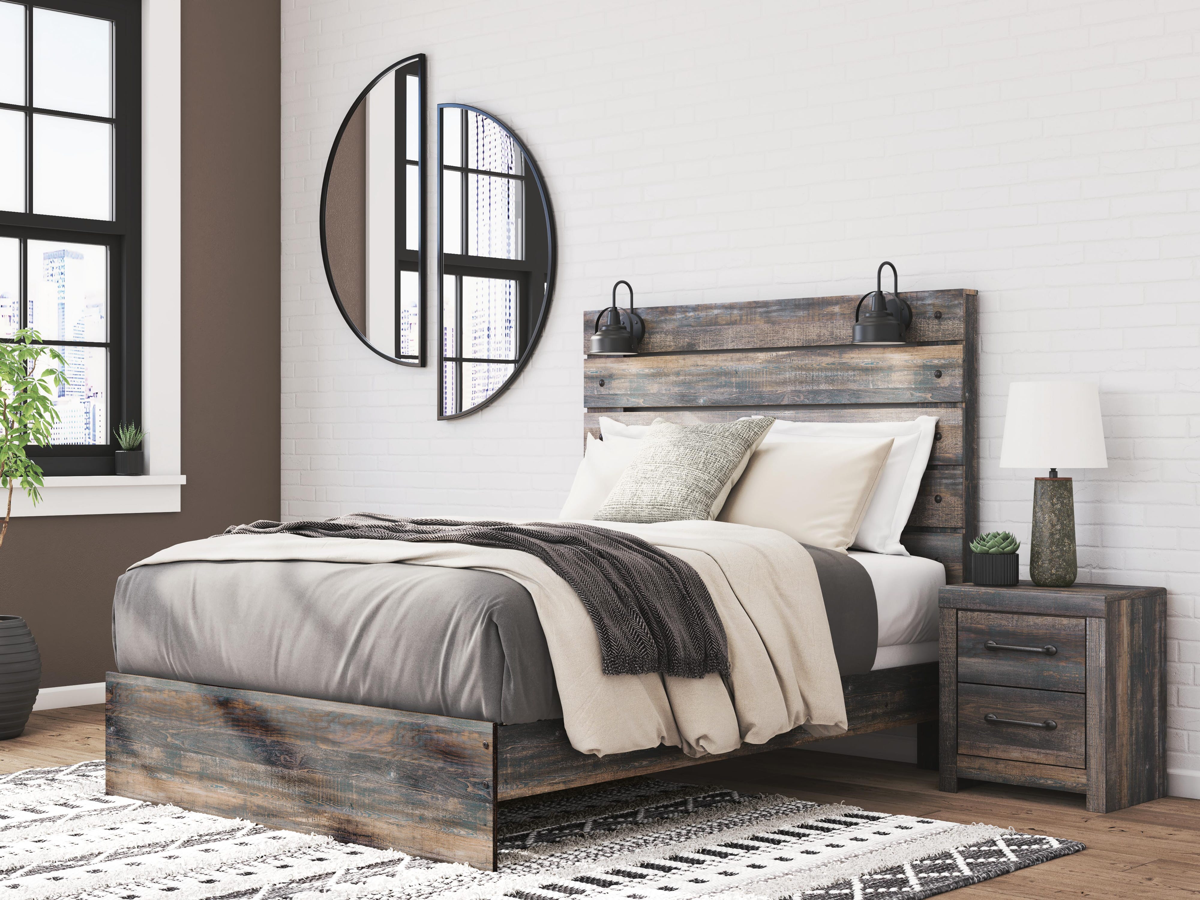 Drystan Panel Bed, 2 Dressers, Mirror and 2 Nightstands