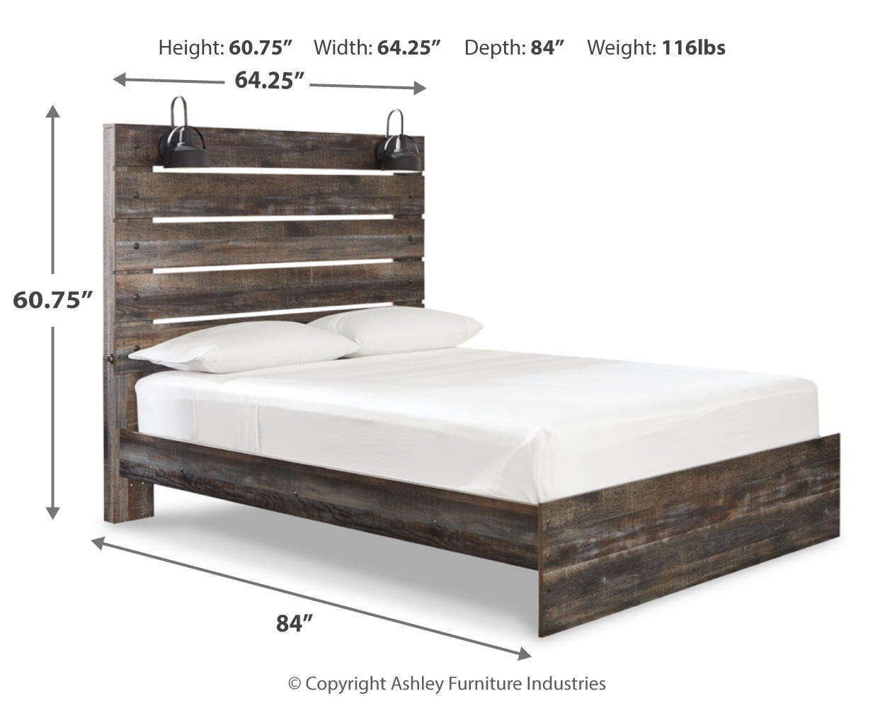Drystan Panel Bed, Dresser and Mirror