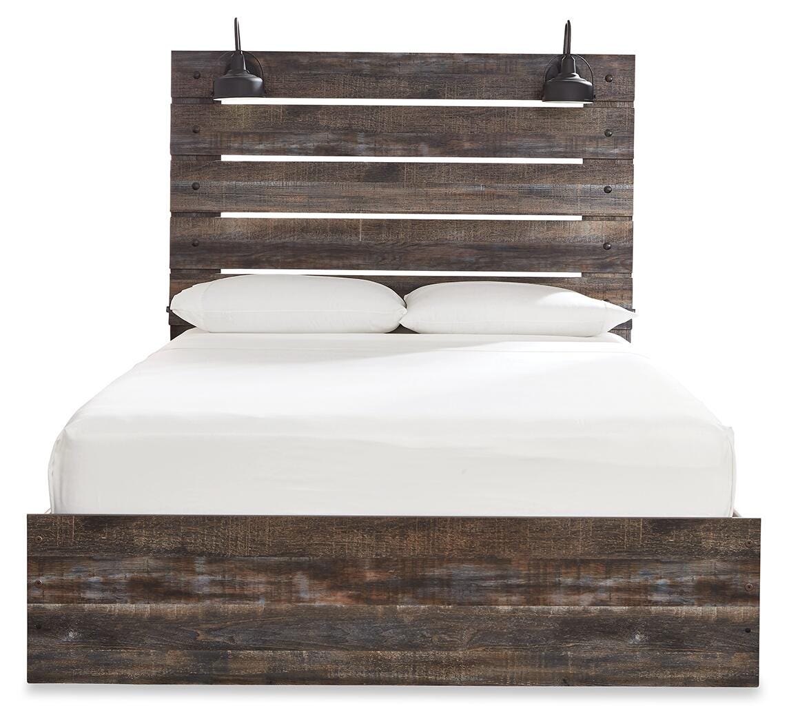 Drystan Panel Bed, Dresser and Mirror