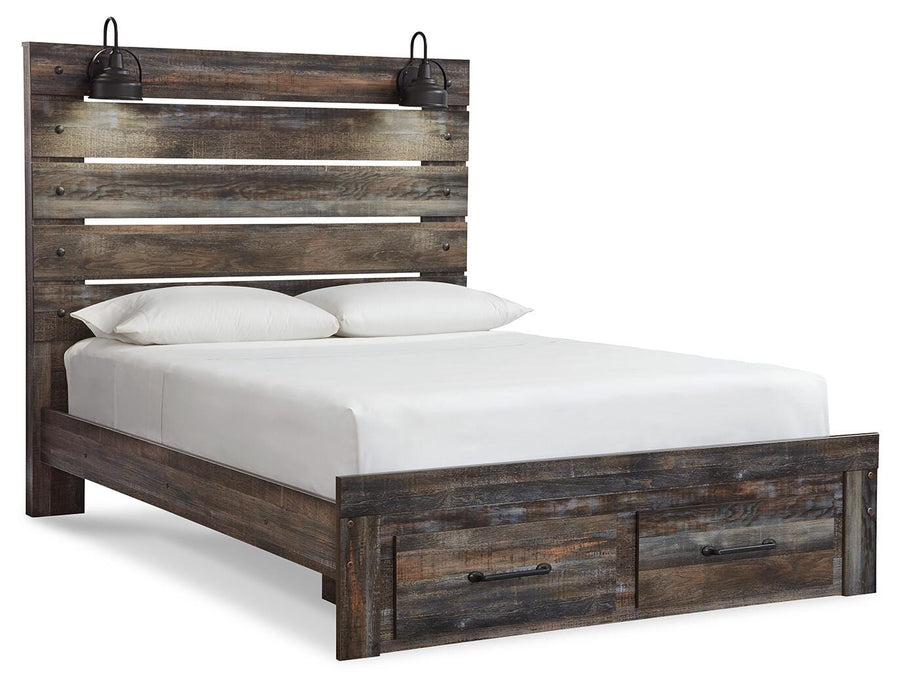 Drystan Panel Bed with 2 Storage Drawers