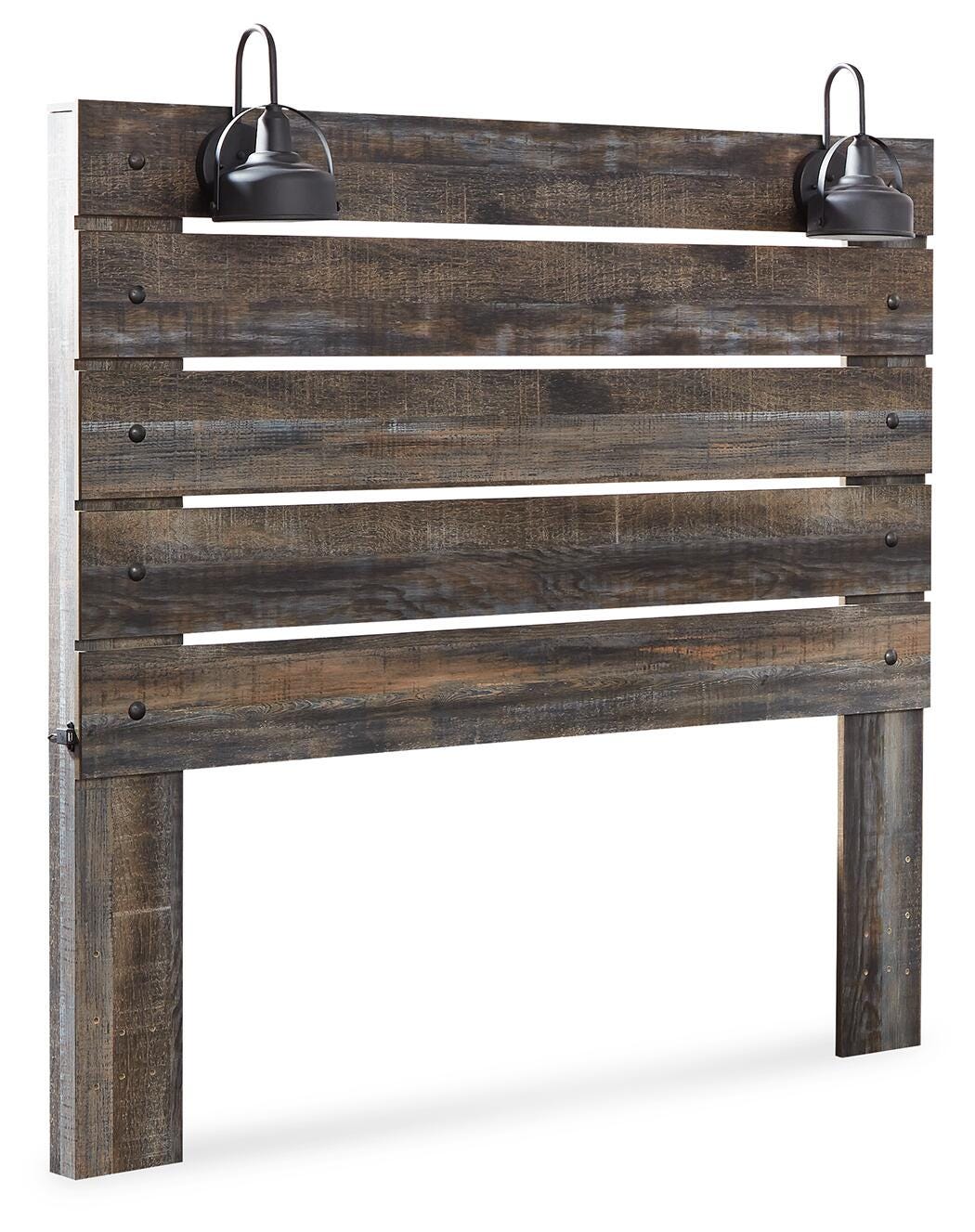 Drystan Panel Headboard with Mirrored Dresser and 2 Nightstands