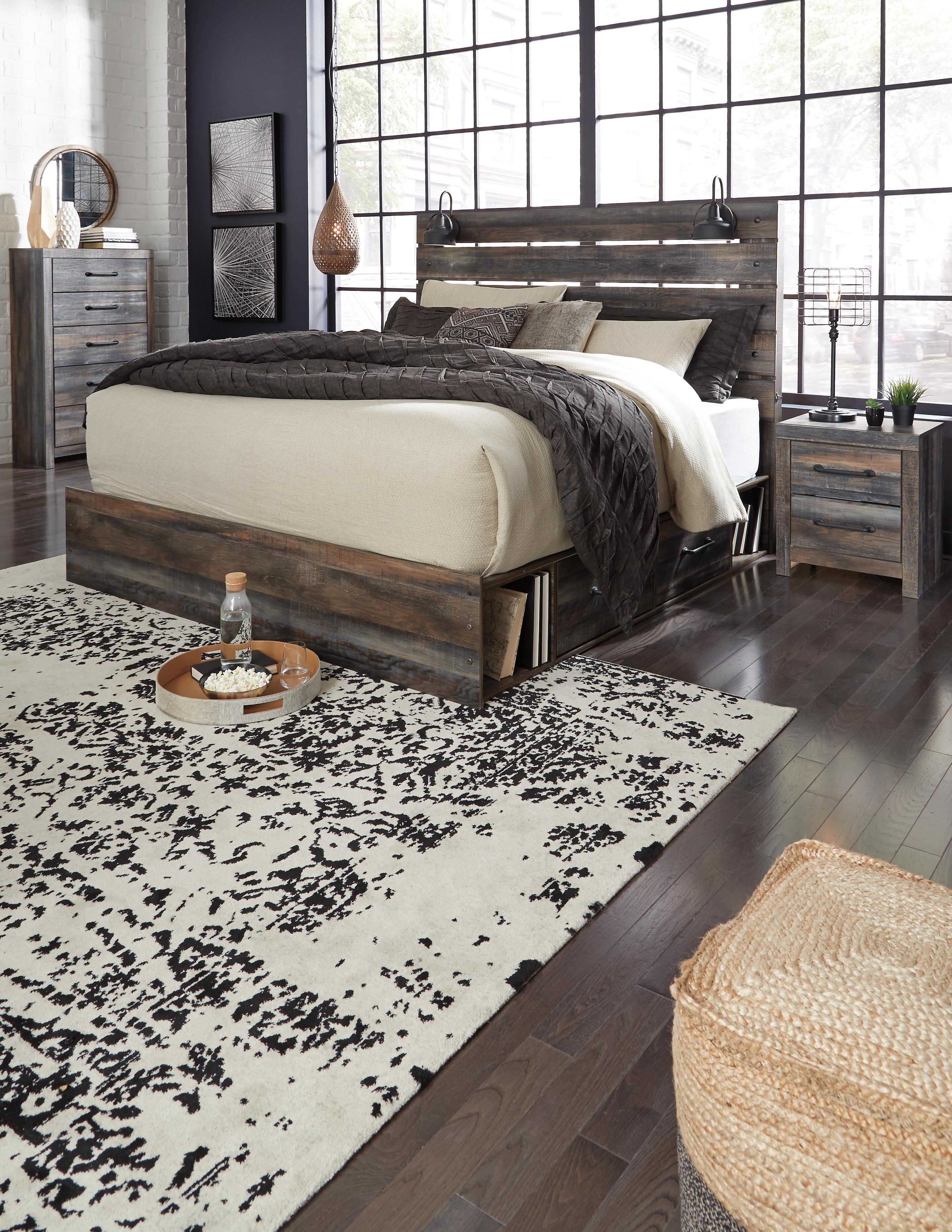 Drystan Panel Bed with 2 Storage Drawers