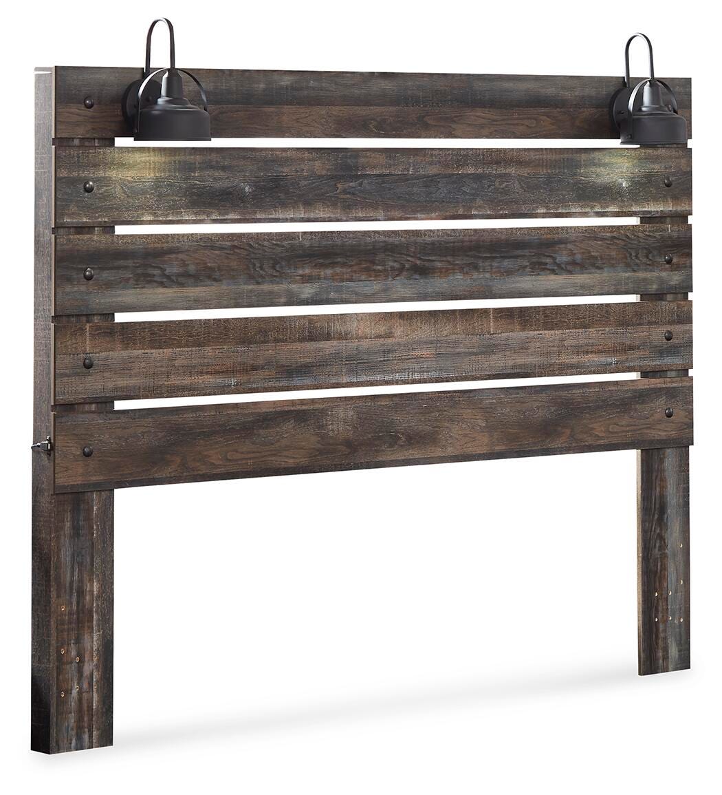Drystan Panel Headboard with Mirrored Dresser and 2 Nightstands