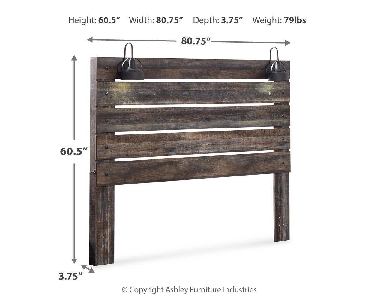 Drystan Panel Headboard with Metal Frame, Dresser, Mirror, and Nightstand