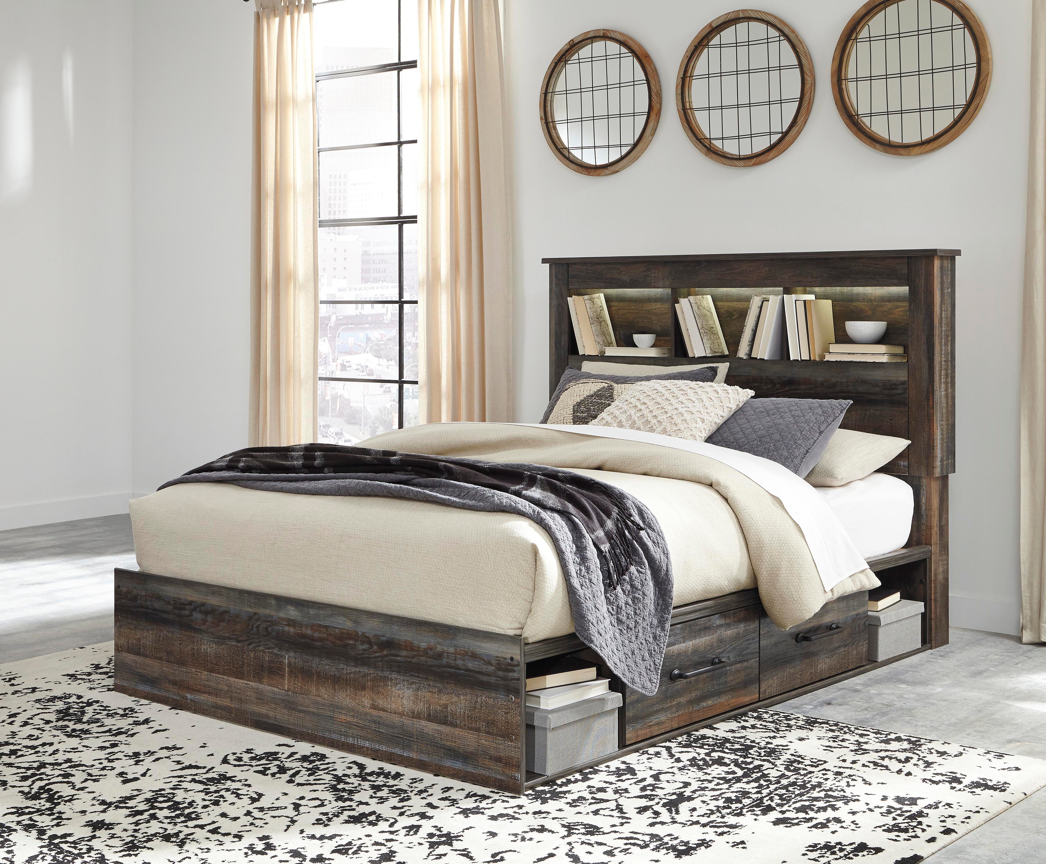 Drystan Bookcase Bed with 4 Storage Drawers