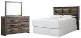Drystan Bookcase Headboard with Mirrored Dresser