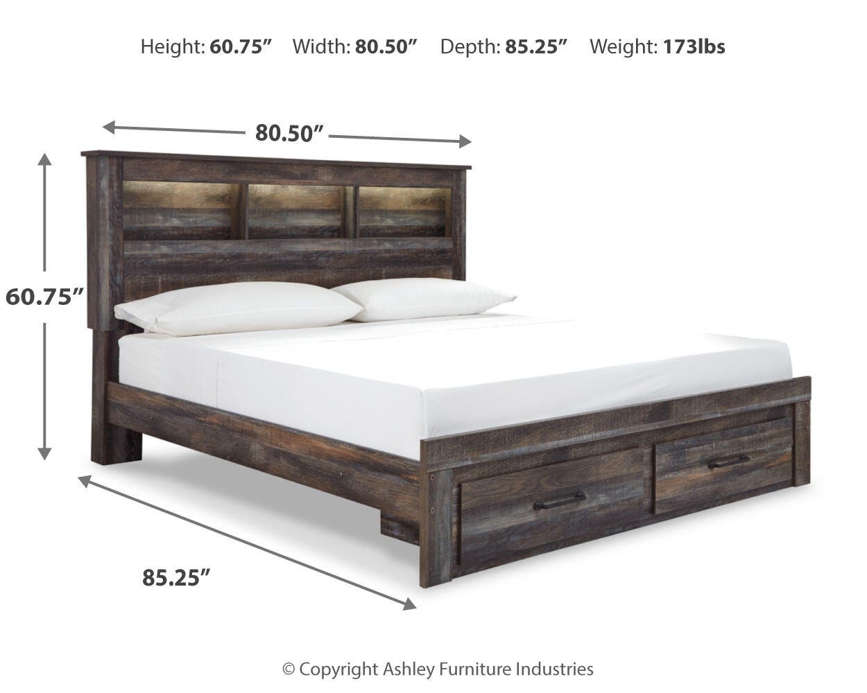 Drystan Bookcase Bed with 2 Storage Drawers
