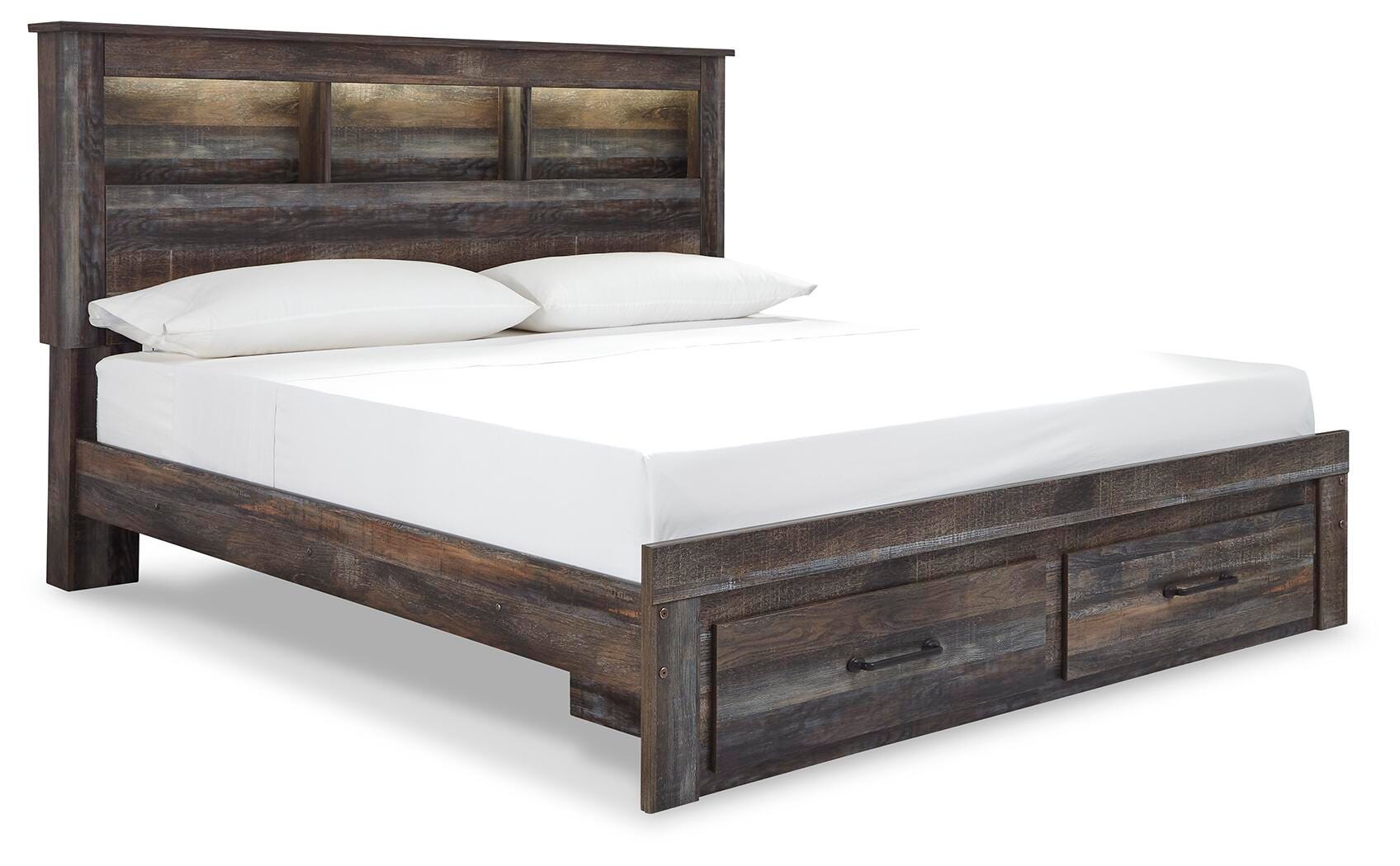 Drystan Bookcase Bed with 2 Storage Drawers with Mirrored Dresser