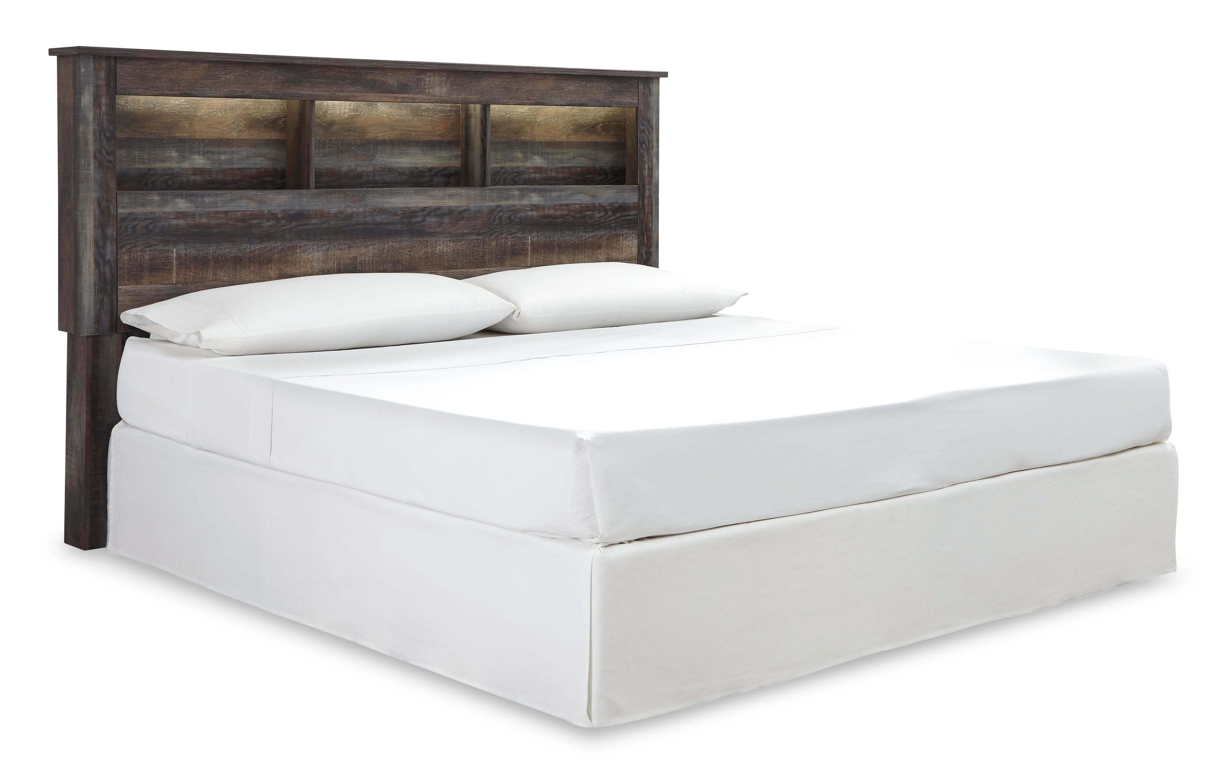 Drystan Bookcase Headboard with Mirrored Dresser