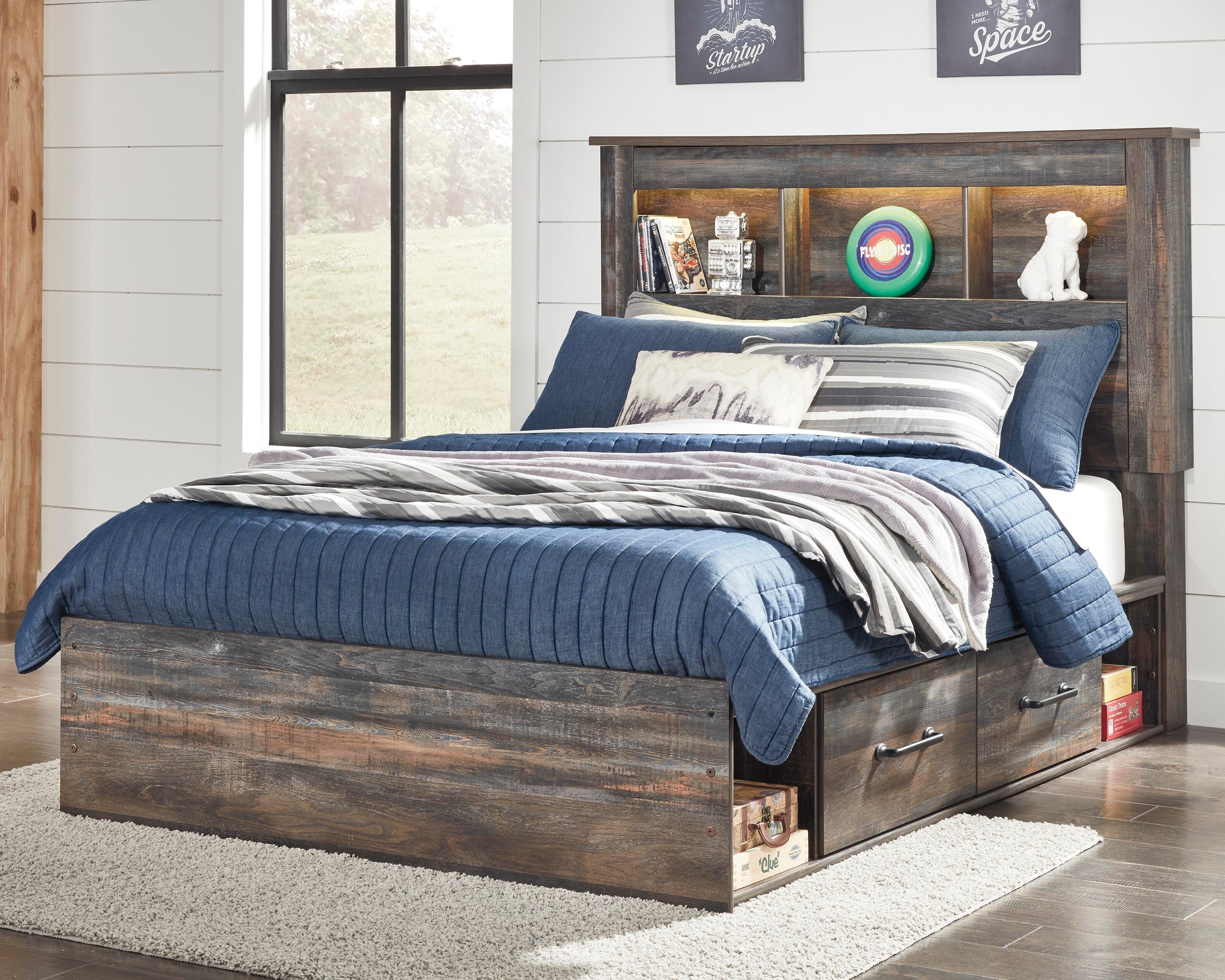 Drystan Bookcase Bed with 2 Storage Drawers