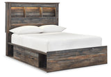 Drystan Panel Bookcase Bed, with Storage, Dresser and Mirror