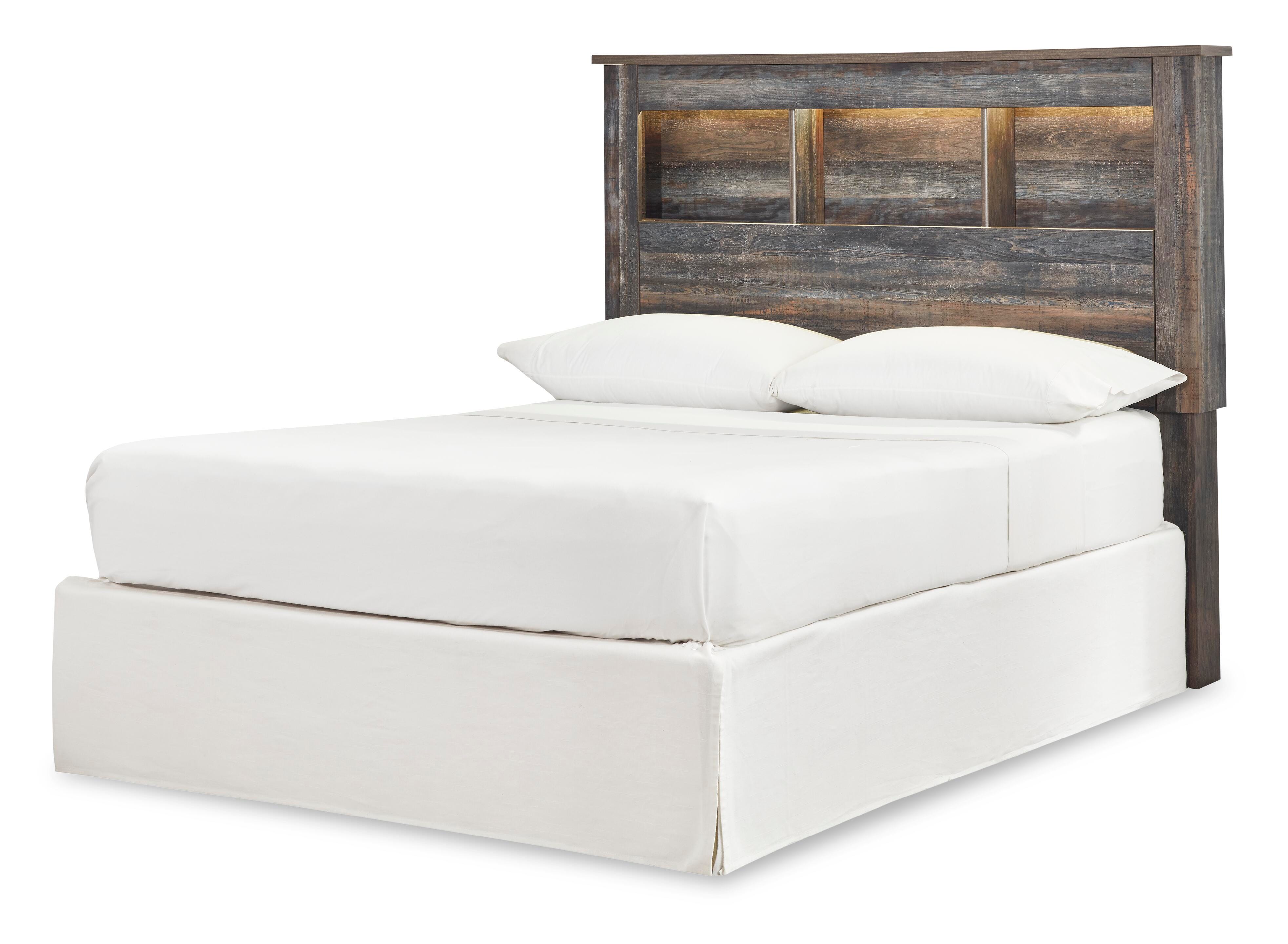 Drystan Bookcase Headboard, Dresser, Mirror and 2 Nightstands