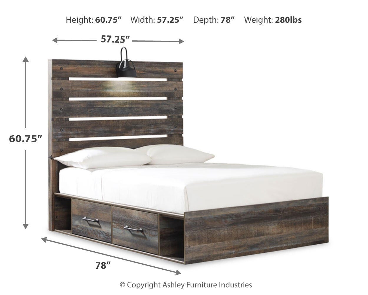 Drystan Panel Bed with 4 Storage Drawers