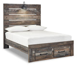Drystan Panel Bed with 2 Storage Drawers with Mirrored Dresser