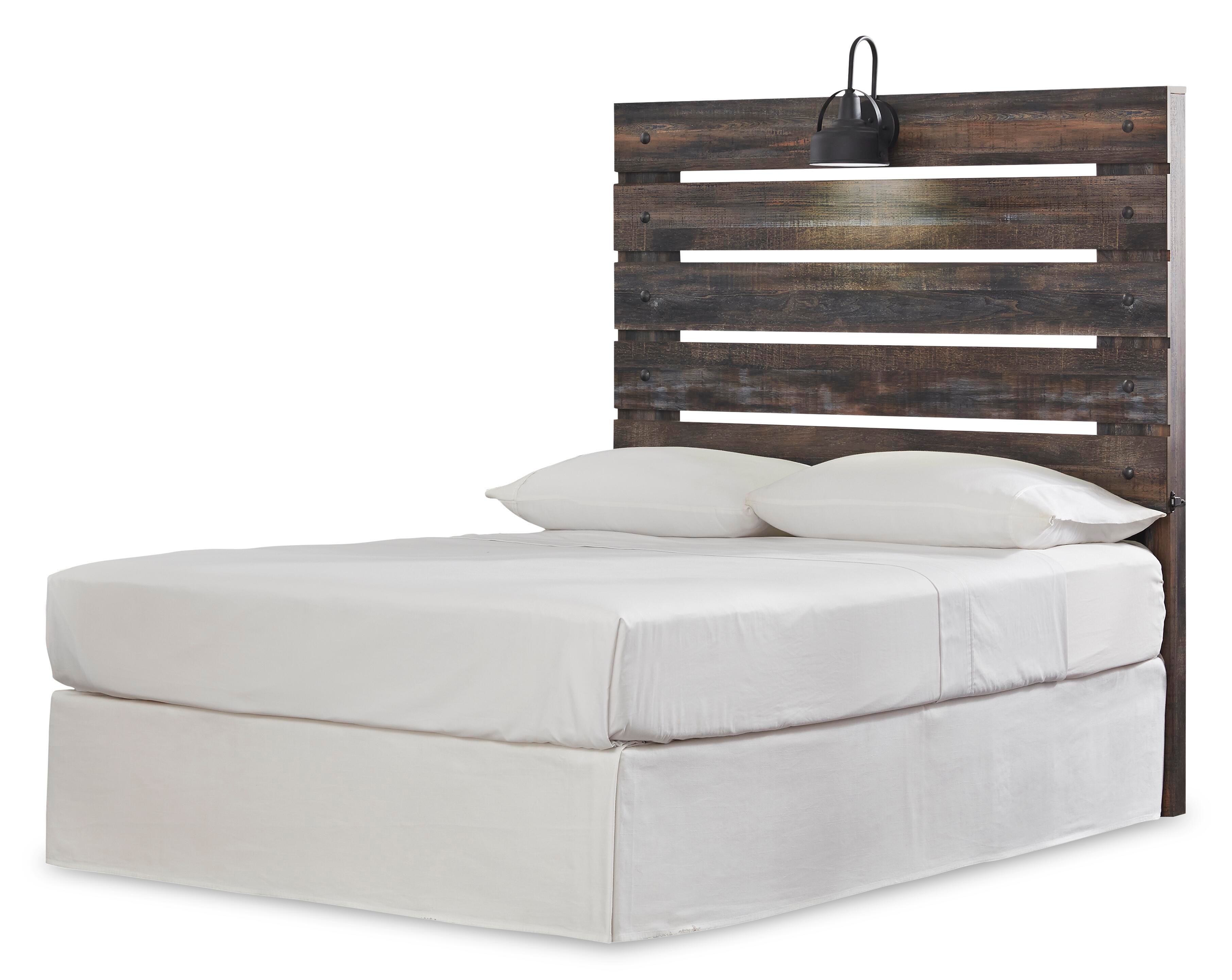 Drystan Panel Headboard with Mirrored Dresser