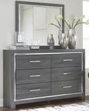 Lodanna Upholstered Panel Headboard with Mirrored Dresser