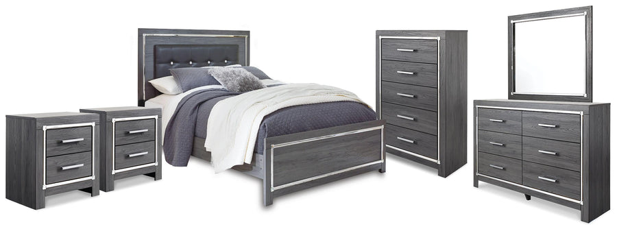 Lodanna Panel Bed, Dresser, Mirror, Chest and 2 Nightstands